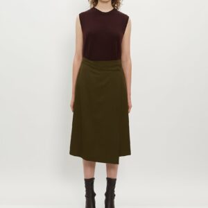 6397 Tailored Wool Wrap Skirt Army Size: 6