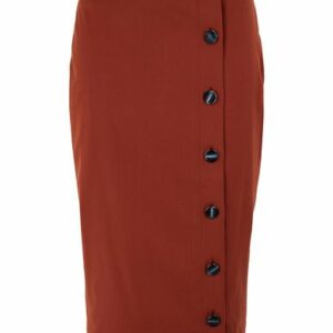 8 By Yoox 3/4 Length Skirts Woman Midi skirt Rust Size 4 Polyester, Wool, Elastane