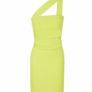 8 By Yoox Jersey Bandage Mini Dress Woman Mini dress Acid green Size S Viscose, Elastane