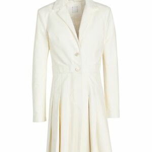 8 By Yoox Leather Blazer Pleated Skirt Short Dress Woman Mini dress Ivory Size 4 Lambskin