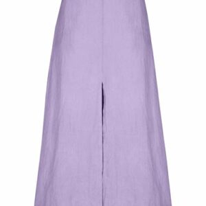 8 By Yoox Linen Front Slit Midi Skirt Woman Midi skirt Lilac Size 6 Wool