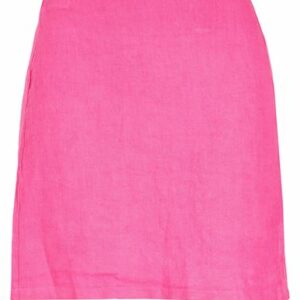 8 By Yoox Linen Front Slit Mini Skirt Woman Mini skirt Fuchsia Size 2 Linen