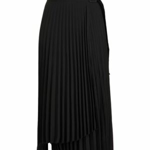 8 By Yoox Recycled Poly Pleated Wrap Midi Skirt Woman Midi skirt Black Size 4 Recycled polyester