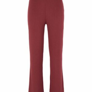 8 By Yoox Ribbed Stretchy Pull-on Culottes Woman Pants Burgundy Size L Polyester, Viscose, Elastane