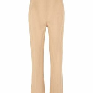 8 By Yoox Ribbed Stretchy Pull-on Culottes Woman Pants Camel Size XL Polyester, Viscose, Elastane