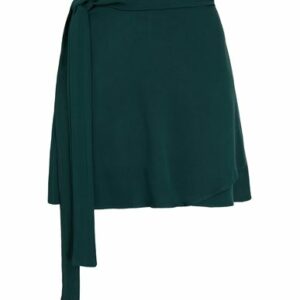 8 By Yoox Viscose Wrap Mini Skirt Woman Mini skirt Dark green Size 8 Viscose