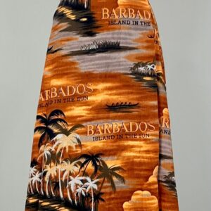 80S Tropical Brown Wrap Skirt By Bajan Of Barbados - Osfm 70S Beach Island in The Sun