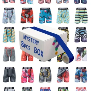 8Pcs Fashion Men Underwear Boxer Random Color Print Boxershorts Cueca Male Panties Lingerie Boxers Shorts