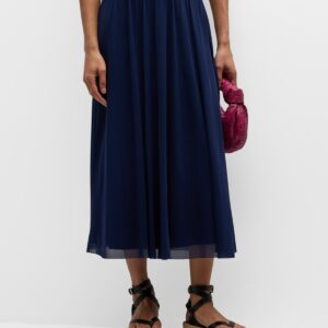 A-Line Tulle Midi Skirt