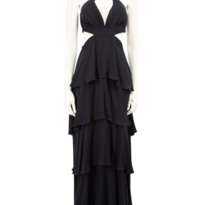 A.L.C. Black Silk Cut Out Maxi Dress