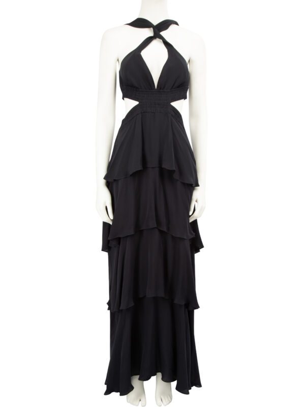 A.L.C. Black Silk Cut Out Maxi Dress