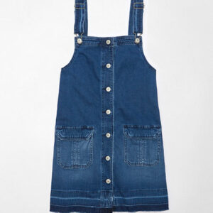 AE Denim Button-Up Pinafore Dress Women's Medium Wash S