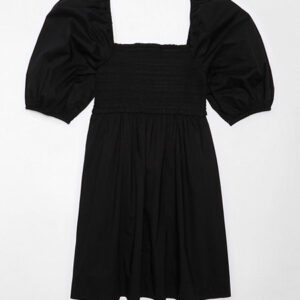 AE Puff Sleeve Babydoll Mini Dress Women's Black XS