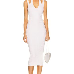 ALAÏA Rib Tube Midi Dress in White