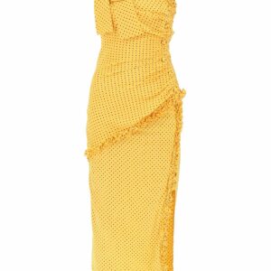 ALESSANDRA RICH polka dot one-shoulder maxi dress