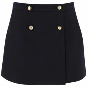 ALEXANDER MCQUEEN mini wrap skirt with seal buttons