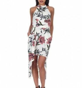 AX Paris Women's Floral Wrap Skirt Dress, 4