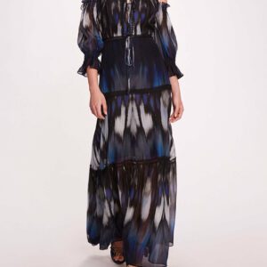 Abstract Viscose Maxi Dress