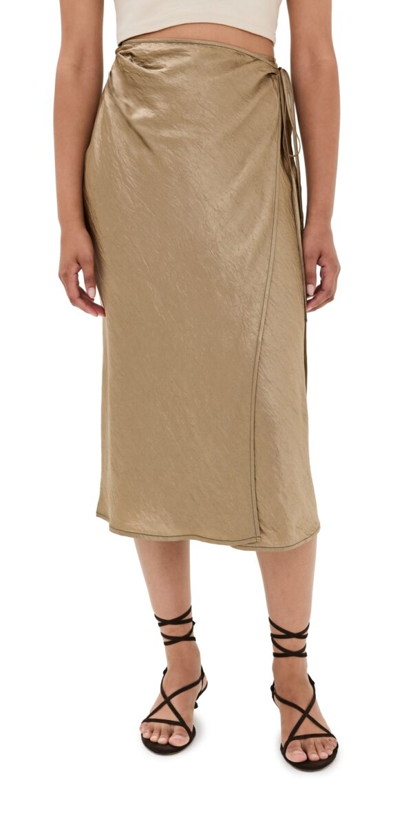 Acne Studios Fluid Wrap Skirt Old Green 36