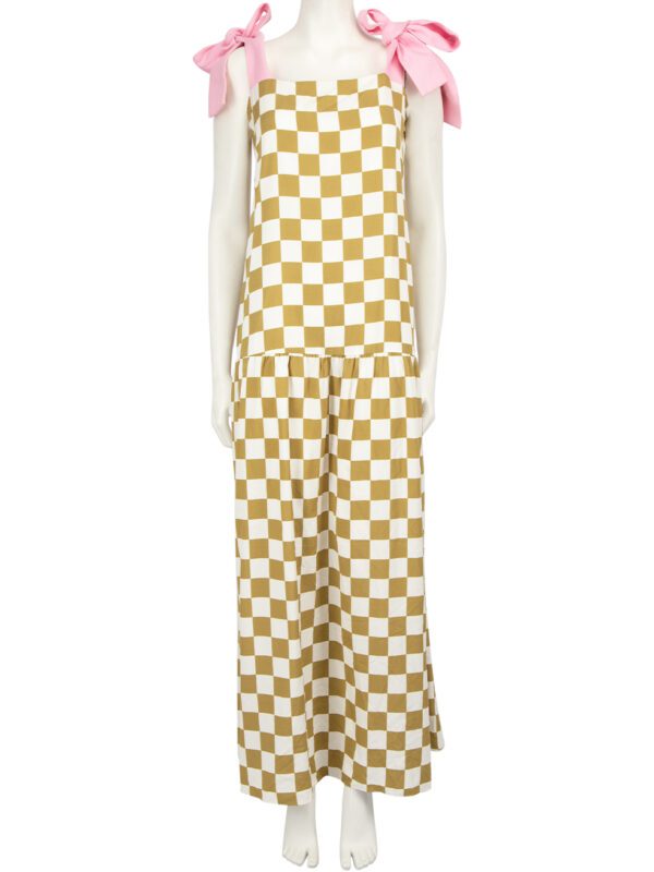 Adriana Degreas Checkered Pattern Maxi Dress