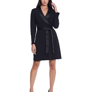 Adrianna Papell Tuxedo Sheath Dress - Black