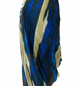 Adrienne Landau Onyx Women's Asymmetrical Pleated Skirt, X-Large