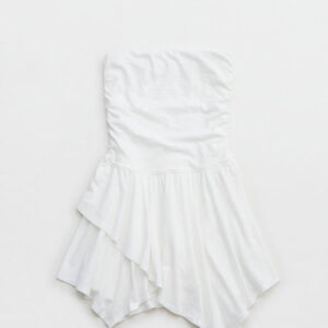 Aerie Strapless Handkerchief Mini Dress Women's White L