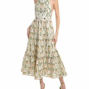 Agua Bendita Consuelo Lunar Linen Maxi Dress