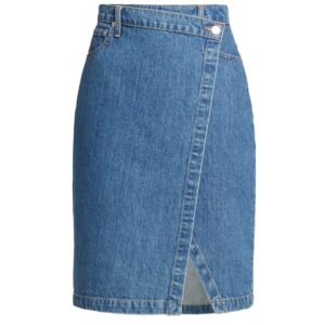 Aine Asymmetrical Denim Skirt In Canal