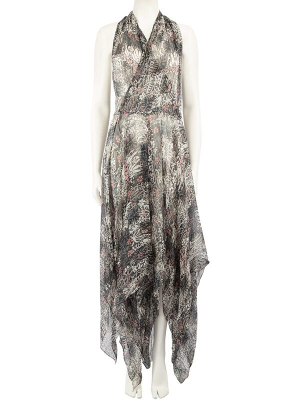 Ala�a Flowery Print Halterneck Tie Maxi Dress