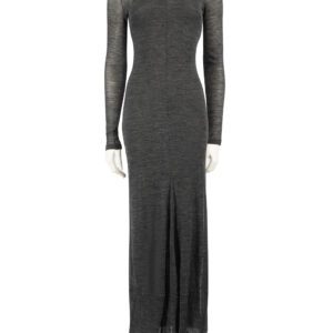 Alberta Ferretti Grey Sheer Maxi Dress