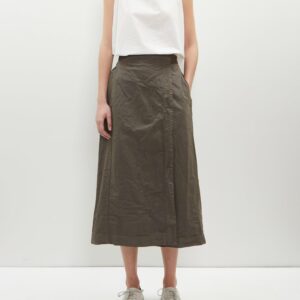 Album Di Famiglia Wrap Cotton Canvas Skirt ?? Anthracite Size: S