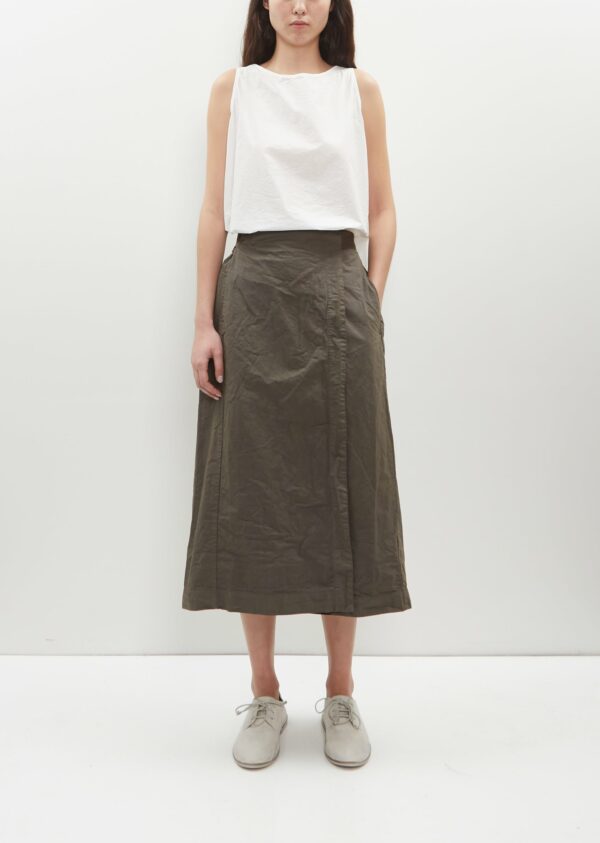 Album Di Famiglia Wrap Cotton Canvas Skirt ?? Anthracite Size: S