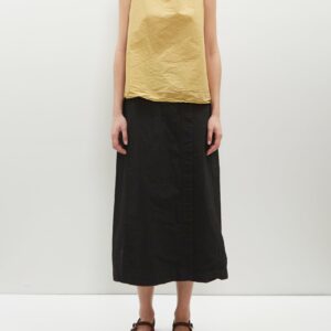 Album Di Famiglia Wrap Cotton Canvas Skirt ?? Black Size: L