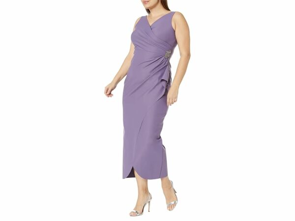 Alex Evenings Long Slimming Sleeveless Sheath Dress (Icy Orchid) Women's Dress