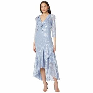 Alex Evenings Tea Length Chiffon Burnout Dress (Hydrangea) Women's Dress