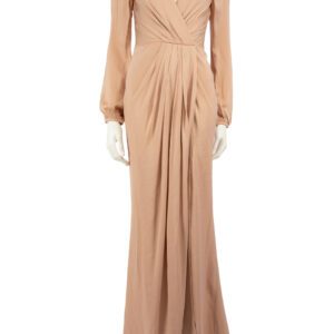 Alexander McQueen Pink Plunge Neckline Maxi Dress