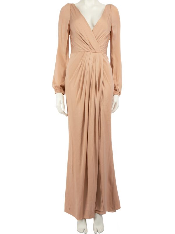 Alexander McQueen Pink Plunge Neckline Maxi Dress