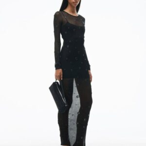 Alexander Wang Semi-Transparent Gems Midi Dress