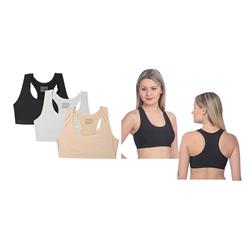 2346502 Removable Pad Sports Bra, Assorted Colors - Medium, Large & Extra Large - Case of 24