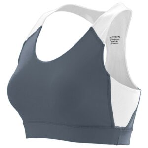 Augusta 2417A-Graphite- White-XS Ladies All Sport Sports Bra, Graphite-White - Extra Small