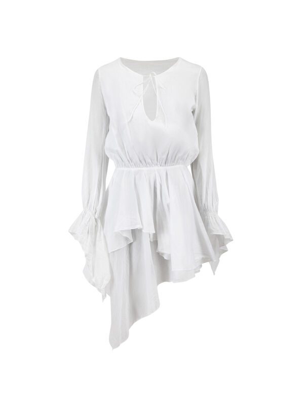 Alexandre Vauthier White Tiered Skirt Mini Dress