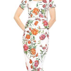 Alexia Admor Women's Vance Peplum Sheath Mini Dress - Ivory Floral - Size XL