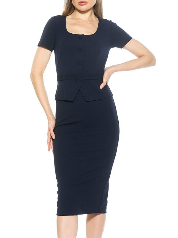 Alexia Admor Women's Vance Peplum Sheath Mini Dress - Navy - Size XL