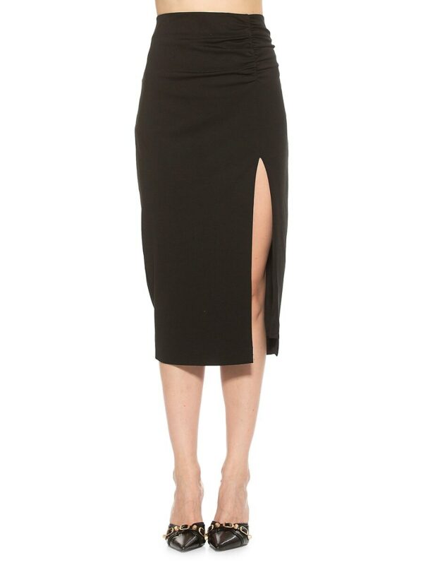 Alexia Admor Women's Zayla Side Slit Ponte Pencil Skirt - Black - Size XL