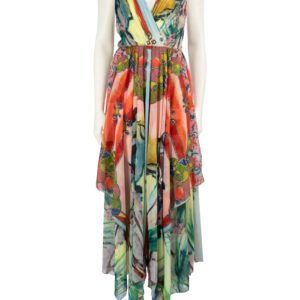 Alice + Olivia Abstract Print Open Back Maxi Dress