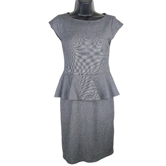 Alice Olivia Alice + Olivia Employed Adeline Peplum Skirt Dress Size 8 in Silver Gray, Women's