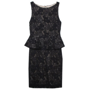 Alice + Olivia Black Lace Josephine Peplum Dress S