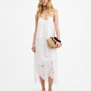 AllSaints Areena Embroidered Adjustable Maxi Dress