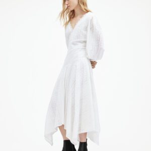 AllSaints Aviana V-Neck Broderie Maxi Dress